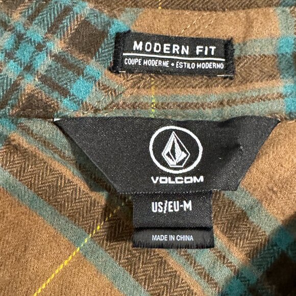 NEW‎ Volcom Mens Caden Button Up Plaid Flannel Shirt Size Medium L/S Modern Fit - Picture 3 of 8